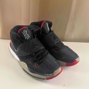 Nike Kyrie 6 "Bred" Black University Red Used Men's Size 9 Basketball Shoe